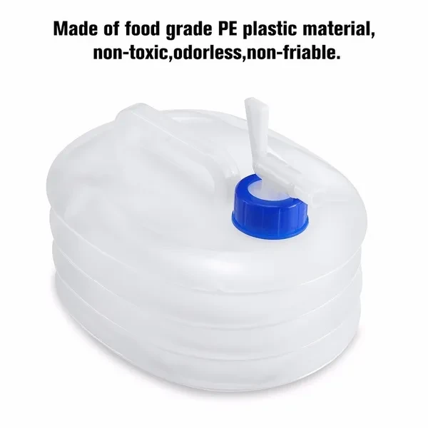 Outdoor Camping Hiking Travelling Collapsible Water Bucket Portable Lightweight Folding PE Plastic Water Kettle Bottle Basin Washing Tool 3L/5L/8L/10L/15L