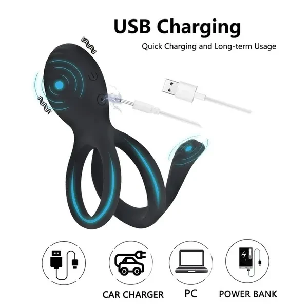 Wireless Remote Control 7 Speed Vibrating Penis Cock Ring Delay Ejaculation Erection Lock Ring Sex Toy for Men