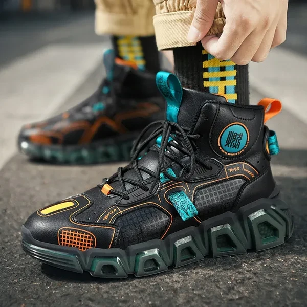 QITC Men's Fashion Socks Shoes Casual Shoes Running Ankle Boots Sneaker Sports Breathable Shoes