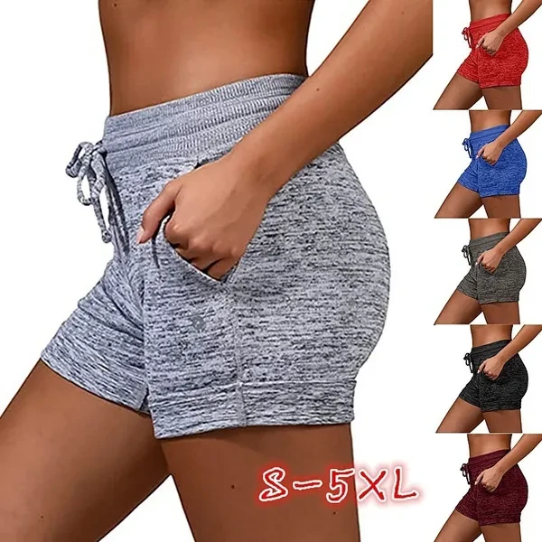 New Ladies Fashion Shorts Yoga Shorts Summer Beach Short Sports Shorts Trousers Sports Shorts Gym Exercise Belt Casual Laces Shorts