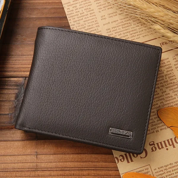 Fashion Men Short Leather Wallet Card Holder with Coin Pocket