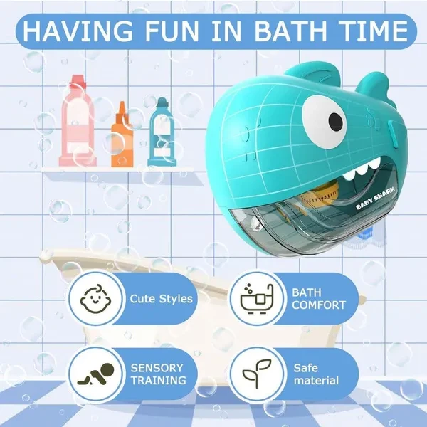 Baby Bath Toys, Bath Toys Automatic Bath Bubble Machine with 12 Music, Bathtub Toys for Kids Ages 1-3 4-8 Toddler Bath Toys Sharks Toys for Kids 3-5 Gifts for Boys Girls