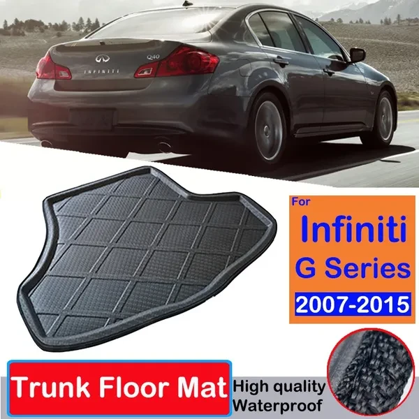 For Infiniti G25 G35 G37 2007-2015 Boot Mat Rear Trunk Liner Cargo Floor Tray Carpet Guard Protector Car Trunk mat Accessories