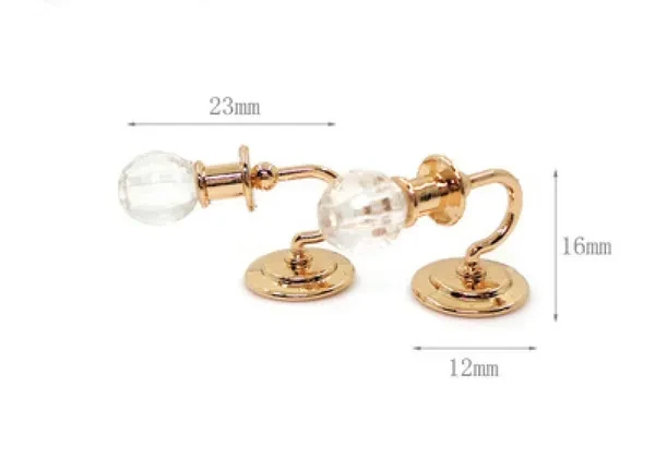 2 Pieces Metal 112 Dollhouse Miniature Wall Light Lamp Model Decoration 112 Doll House Decoration Accessories
