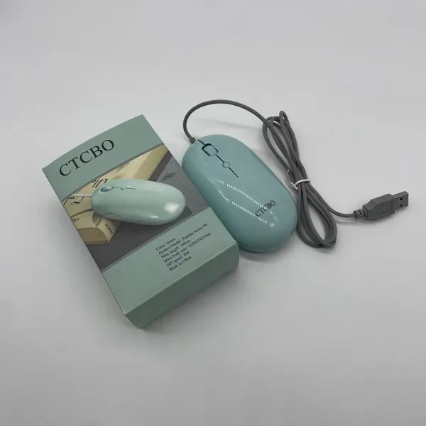 CTCBO Computer mouse Simple and elegant wired mouse, light green