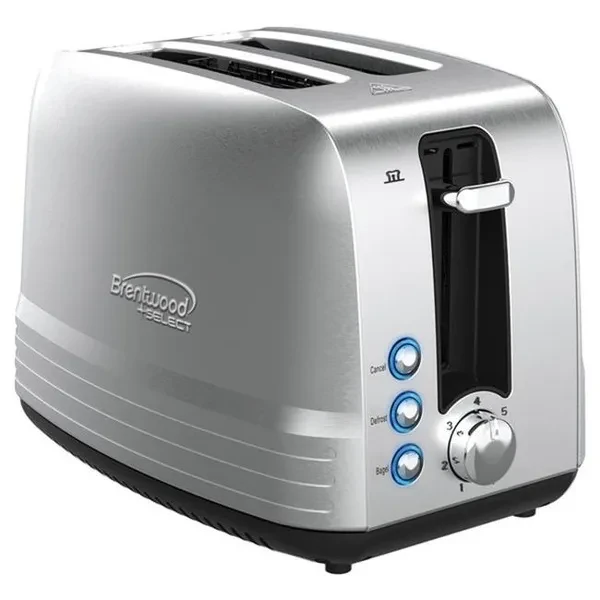 Brentwood Appliances TS-227S 850W Extra-Wide Slot 2-Slice Stainless Steel Toaster