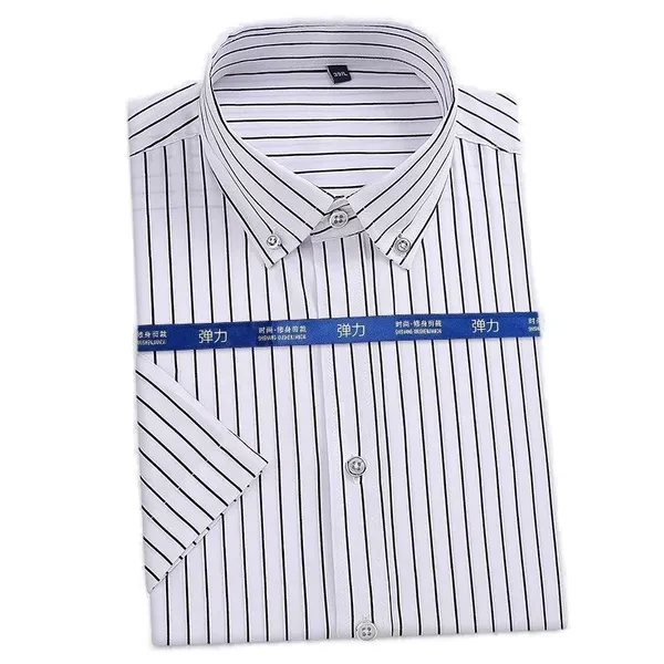 Mens Dress Shirts Office Short Sleeves Striped Bussiness Casual Summer Shirts