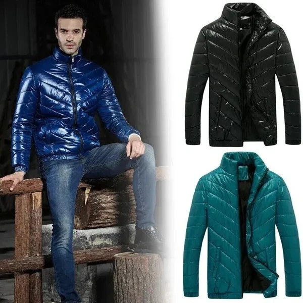 Mens Jackets Coats Clothes Winter Warm Wadded Windproof Rider Zip Up Jackets