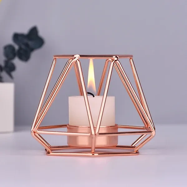 Iron Candlestick Nordic Style Gold Geometric Candlestick Candle Holders for Wedding Centerpiece Table Decorations Home Decor Patio Decor