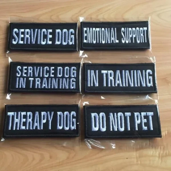 6 Styles Pet Service Dog In Training Security Patch Do Not Pet Therapy Dog Badge Patches for Dog Pet Harness Vest