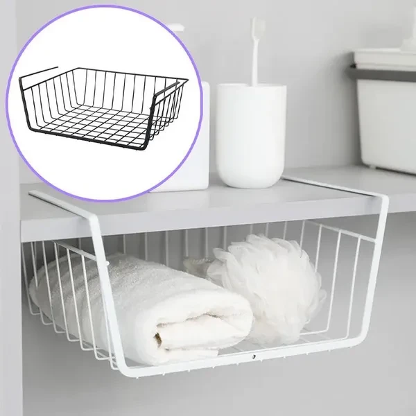 Multipurpose Hanging Iron Wire Basket Kitchen Organizer Cabinets Desks Storage Basket Rack LM