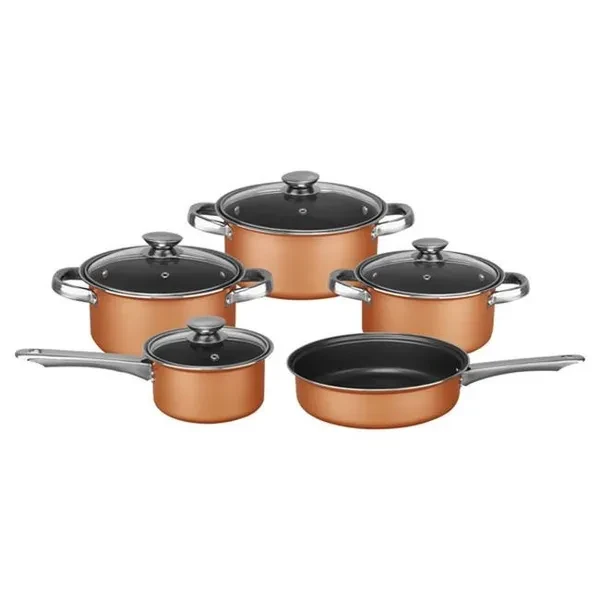 Brentwood Appliances BPS-309C Non-Stick Cookware Set, Copper - 9 Piece