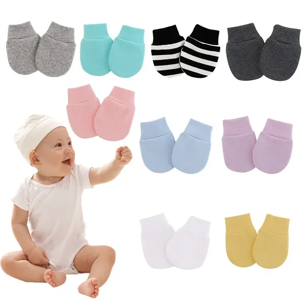 1 Pair Baby Anti Scratching Soft Cotton Gloves Newborn Protection Face Scratch Mittens Infant Handguard Supplies RDV