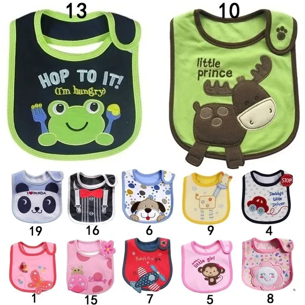 Baby bibs Bandana Bibs Burp Cloths baberos Cotton Small Bib babador bebes Animal Shaped Waterproof Slobber Towel Suitable for 0-3 years old baby