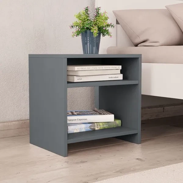 Bedside Cabinet Grey 40x30x40 cm Chipboard Nachttisch Nachtkastje Table de chevet