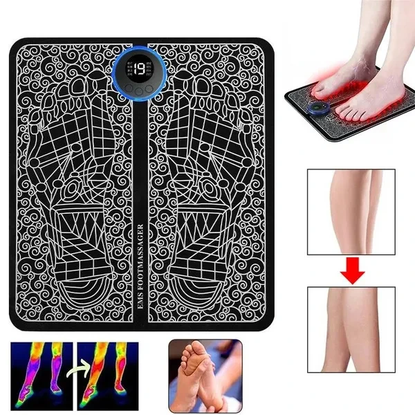 1PCS 8 Modes Foot Massage Cushion USB Charging Electric EMS Relieve Pain and Fatigue Home Garden