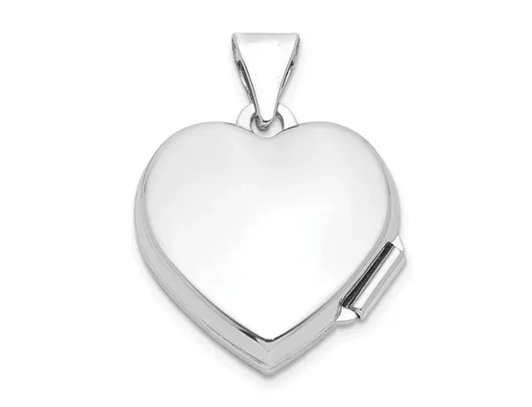 Heart Locket in Sterling Silver with Chain