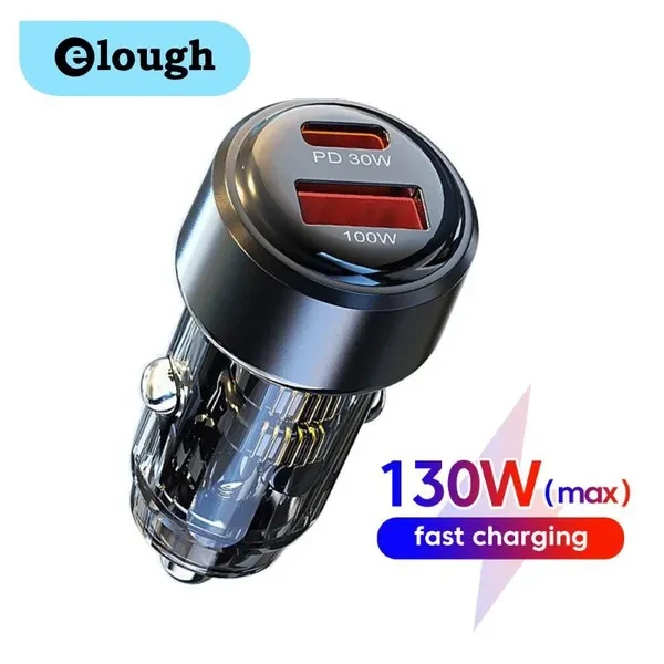 Elough Car Chargers 2 Ports Super Fast Charging For IP Samsung Huawei Xiaomi Mobile Phone Car Necessary Charger