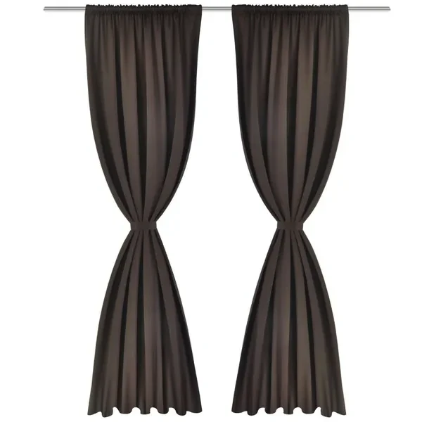 2 pcs Brown Slot-Headed Blackout Curtains 135 x 245 cm Vorhänge gordijnen rideaux