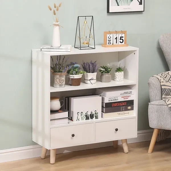 Storage Furniture Scandinavian Wood Furniture Library Shelf Storage with Lockers Storage Cabinet FR