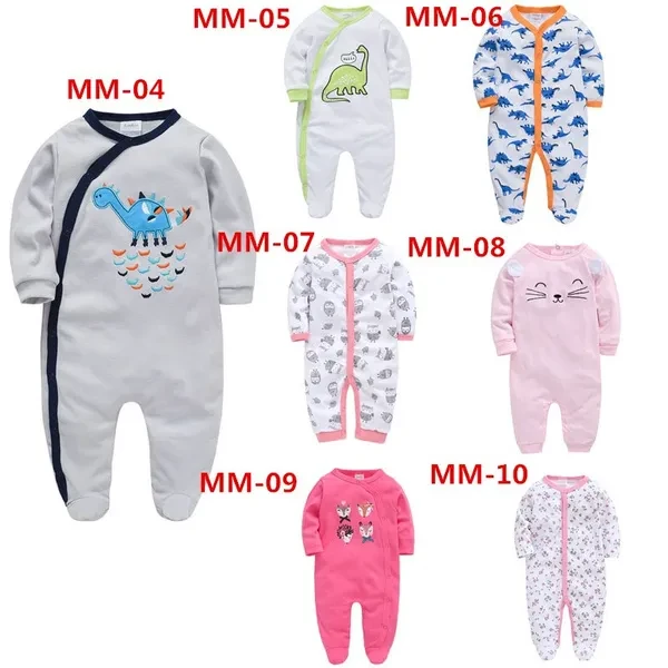 Newborn Long Sleeve Cartoon Soft Baby Bo Girl Rompers Cotton Baby Boy Girl Clothes